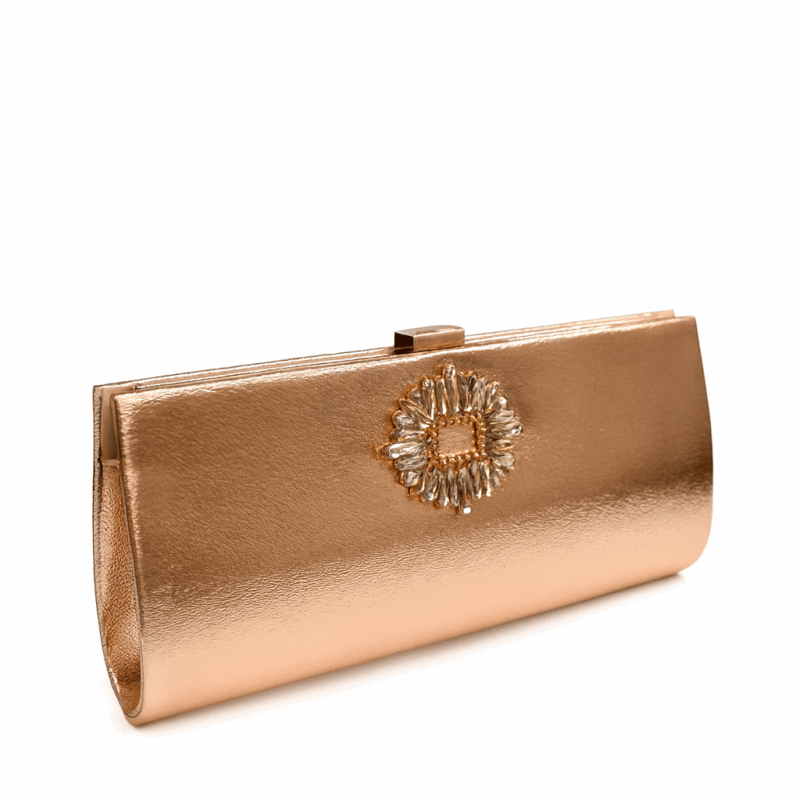 Cartera oro rosa pedrería