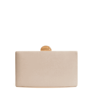 Bolso clutch beige y dorado