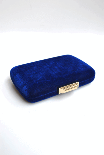 Bolso clutch azulón terciopelo - Imagen 2