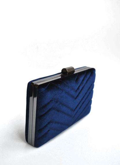 Clutch azul marino terciopelo - Imagen 2