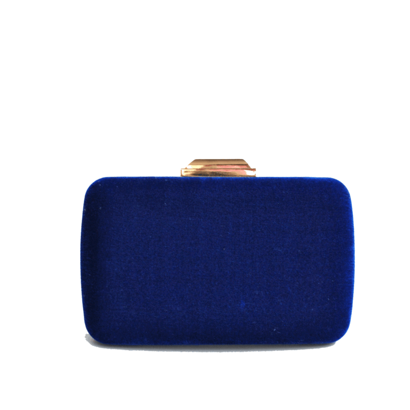 Bolso clutch azulón terciopelo