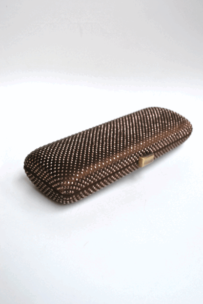 Bolso clutch marrón brillos - Imagen 2