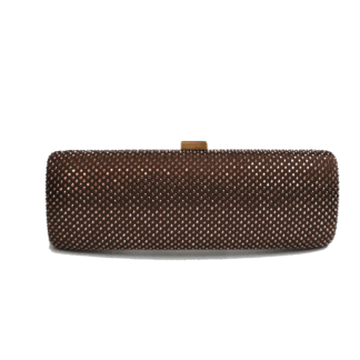 Bolso clutch marrón brillos