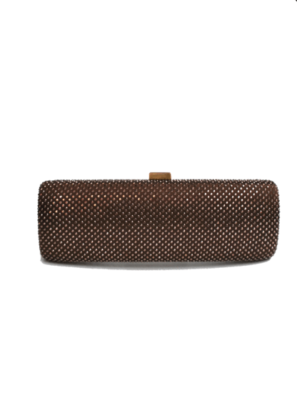 Bolso clutch marrón brillos