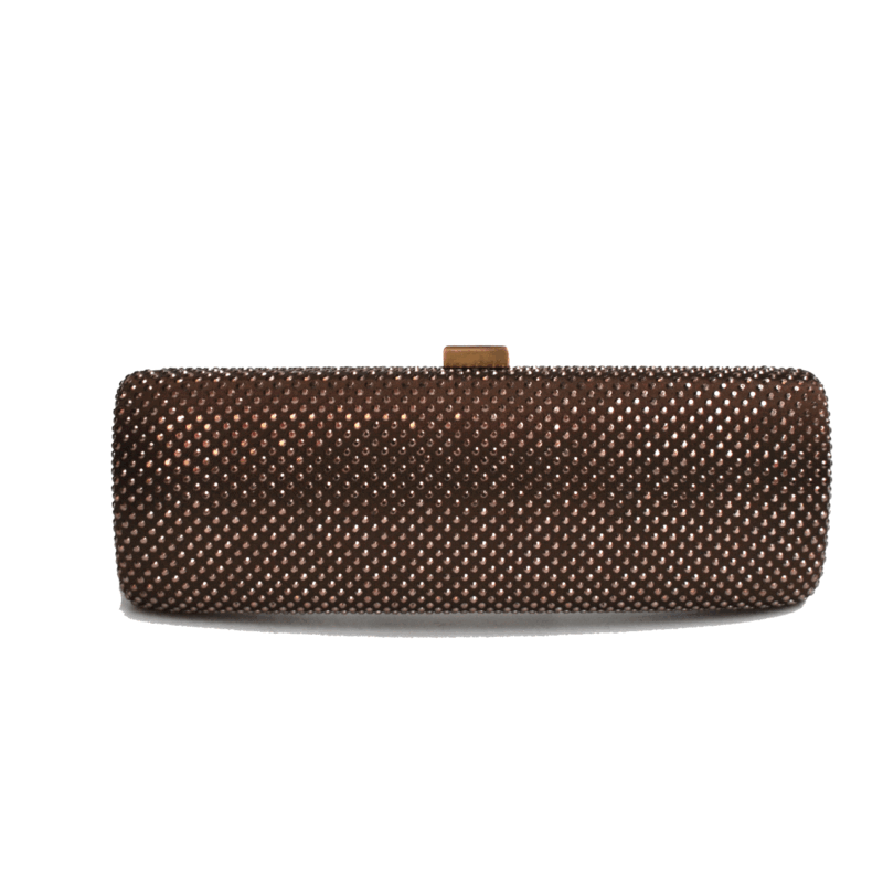 Bolso clutch marrón brillos