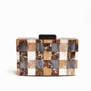 Clutch marrón nácar mosaicos