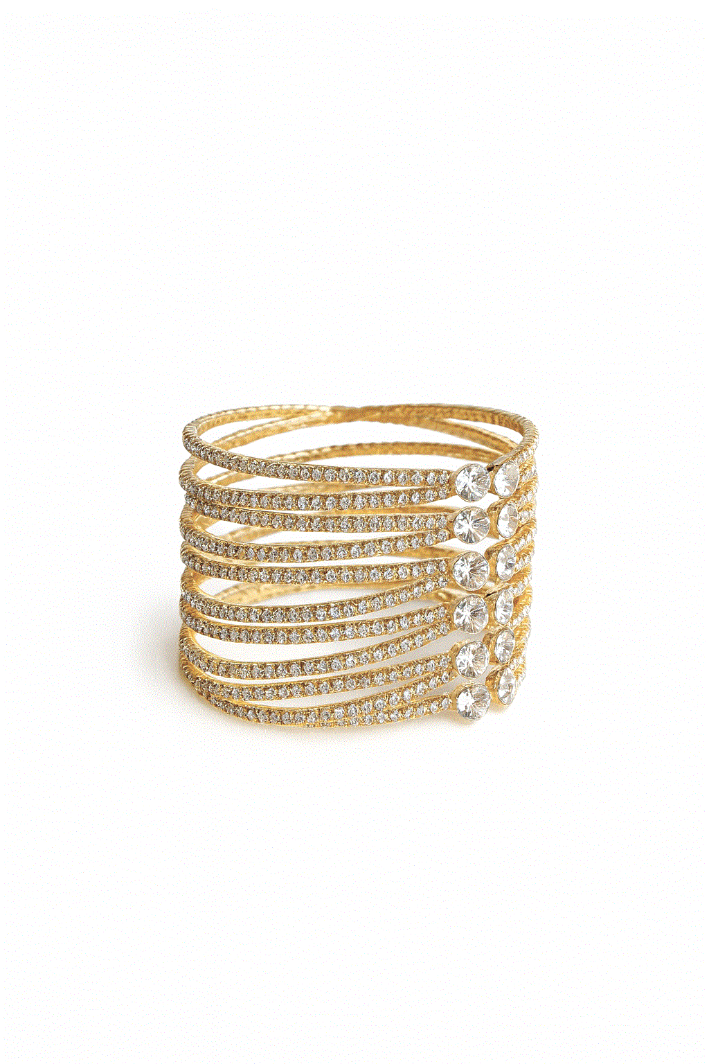 Brazalete dorado circonitas blancas - Imagen 2