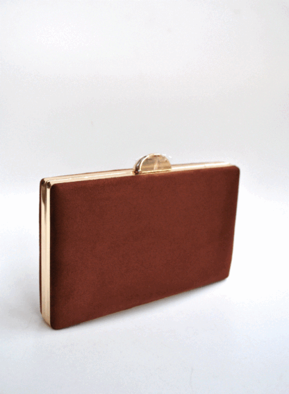 Bolso clutch marrón tierra - Imagen 2