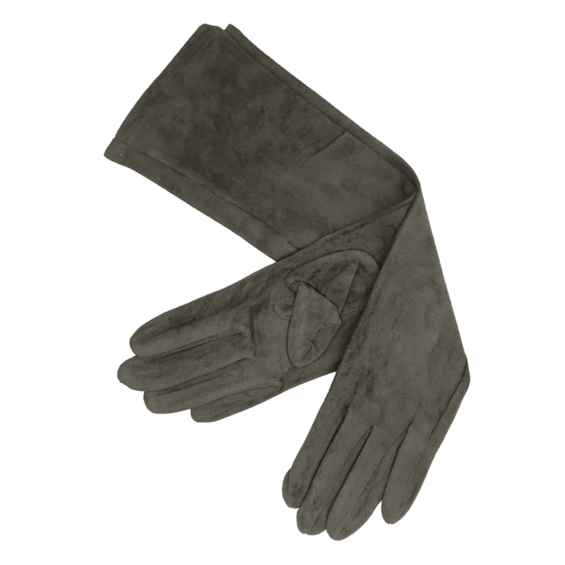 Guantes marrón topo antelina 50 cm