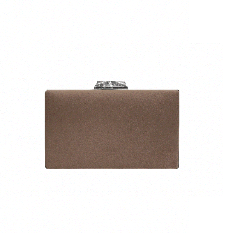 Bolso clutch marrón café