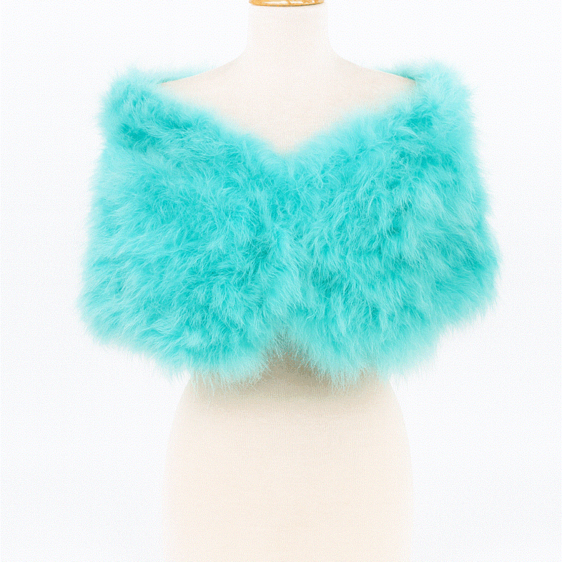 Estola plumas aguamarina