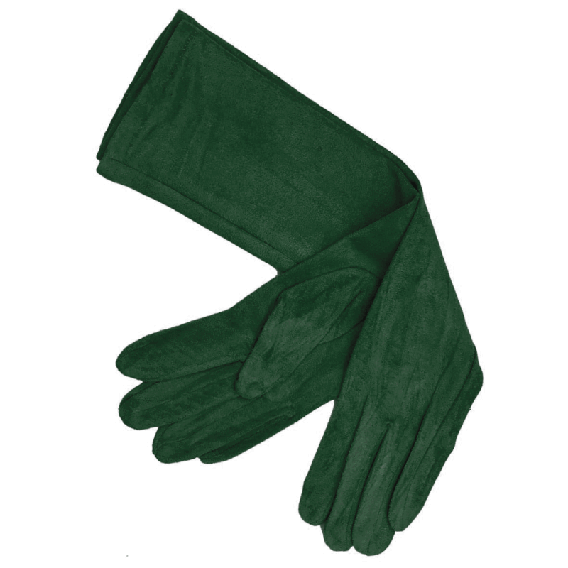 Guantes antelina verde botella 40 cm