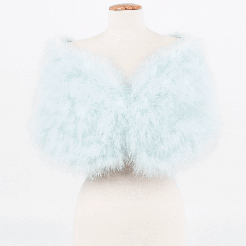 Estola plumas azul cielo claro