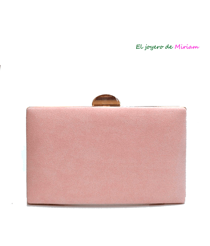 Bolso clutch antelina rosa
