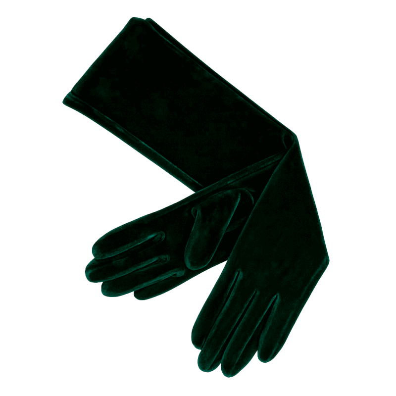 Guantes terciopelo verde botella