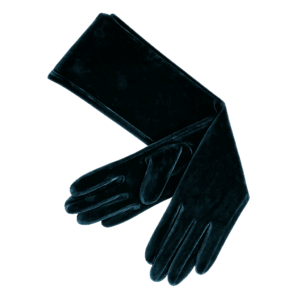 Guantes terciopelo azul petróleo