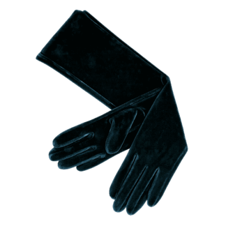 Guantes terciopelo azul petróleo