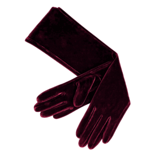Guantes largos terciopelo burdeos
