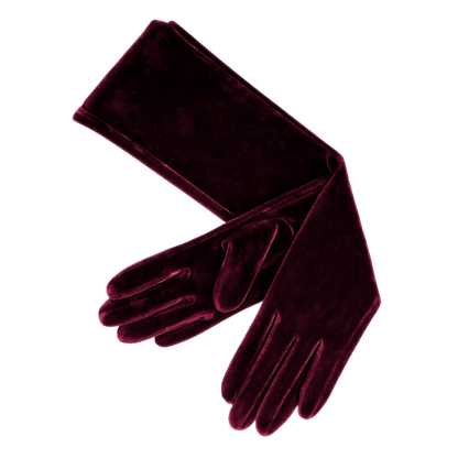 Guantes largos terciopelo burdeos