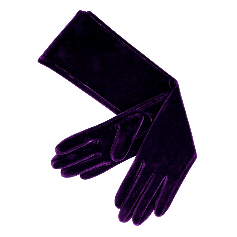 Guantes largos terciopelo morado