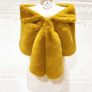 Estola mostaza pelo sintético