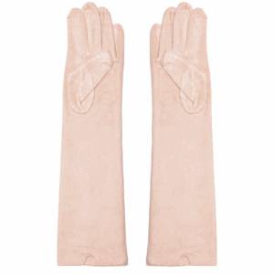 Guantes antelina rosa nude 40 cm