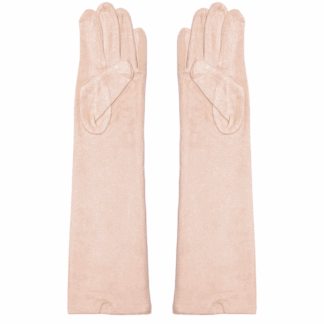Guantes antelina rosa nude 40 cm