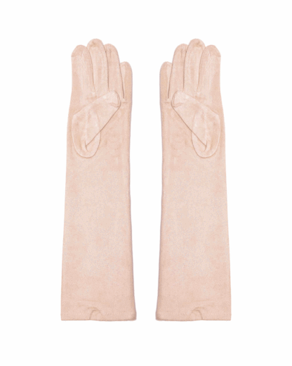 Guantes antelina rosa nude 40 cm