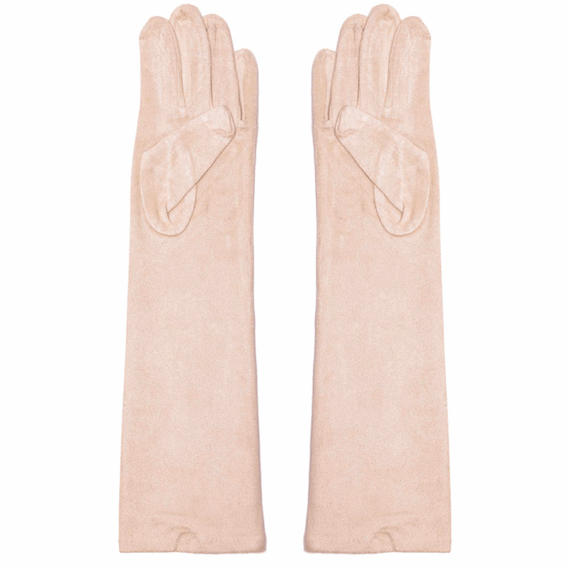 Guantes antelina rosa nude 40 cm