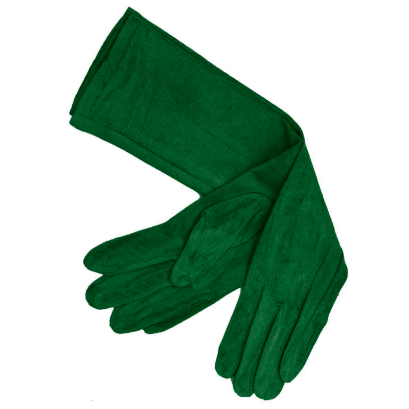 Guantes antelina verde oscuro 40 cm