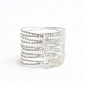 Brazalete plateado circonitas blancas