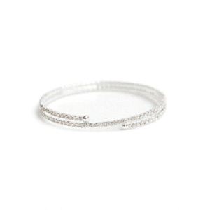 Pulsera doble brillantes blancos