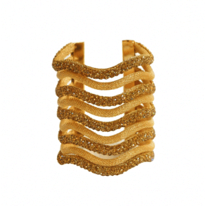 Brazalete ancho dorado envejecido