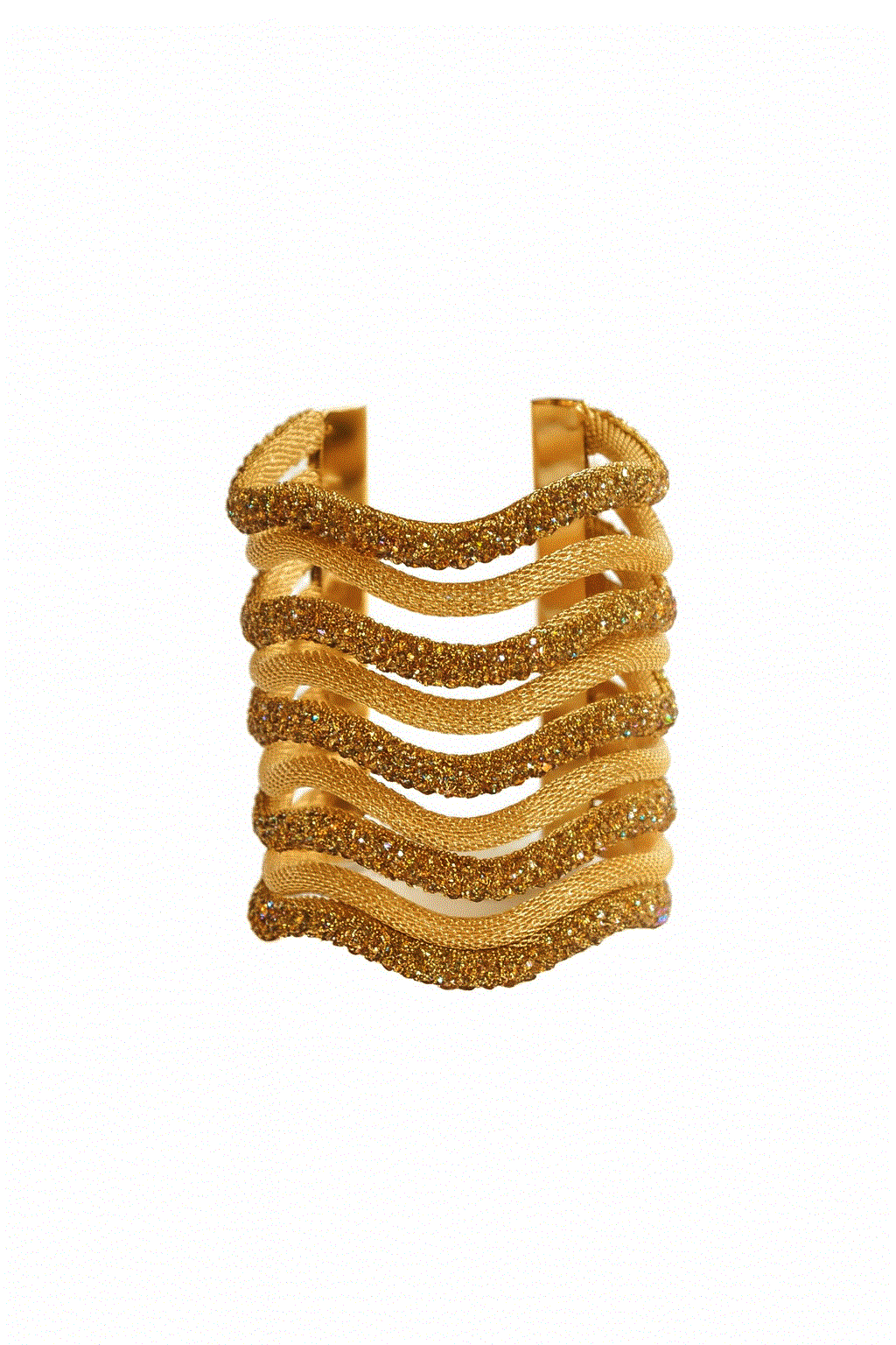 Brazalete ancho dorado envejecido