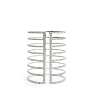 Brazalete plateado ancho brillantes