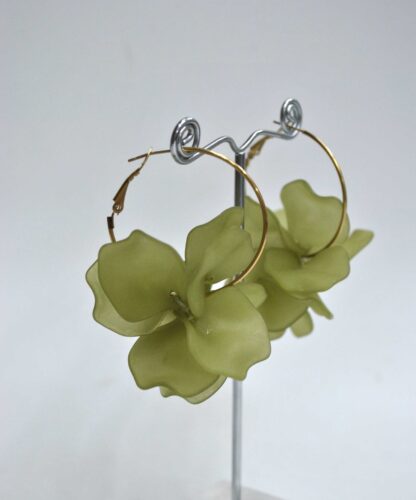 Pendientes aros verdes resina