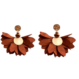 Pendientes pétalos marrones