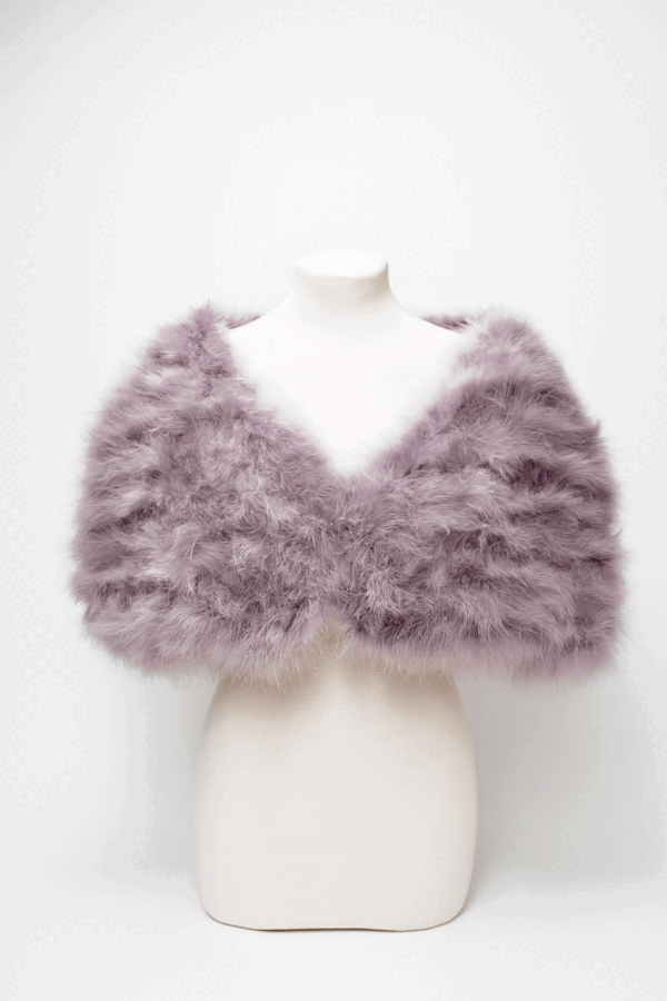 Estola plumas violeta pastel