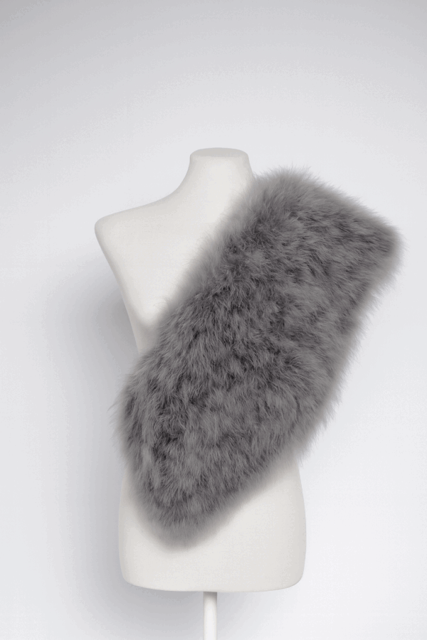 Estola gris oscuro plumas marabú - Imagen 3