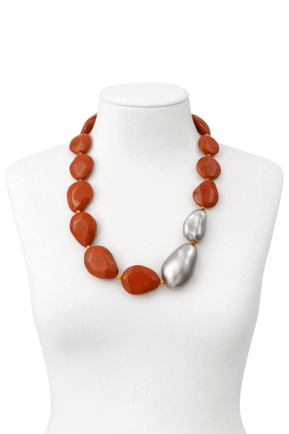 Collar facetado naranja