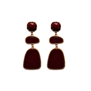 Pendientes geométricos burdeos