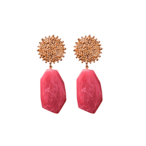 Pendientes facetados rosas