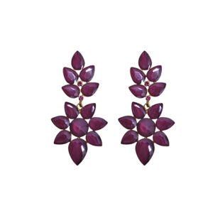 Pendientes cristal berenjena