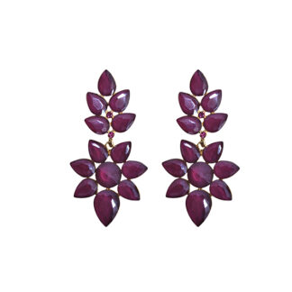 Pendientes cristal berenjena