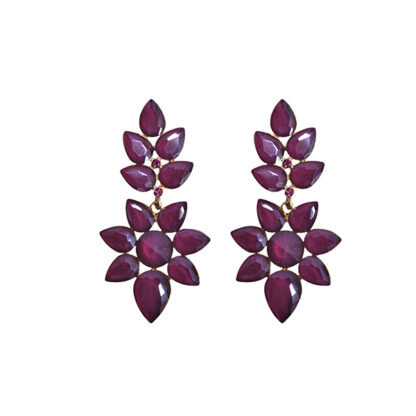 Pendientes cristal berenjena