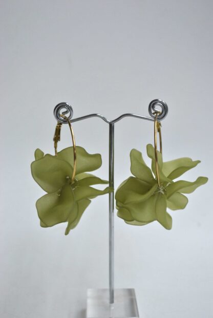 Pendientes aros verdes resina - Imagen 2