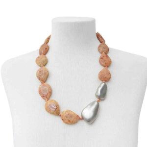 Collar facetado rosa