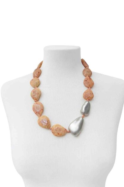 Collar facetado rosa