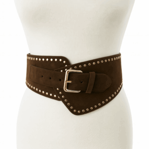 Cinturón fajín marrón tachuelas