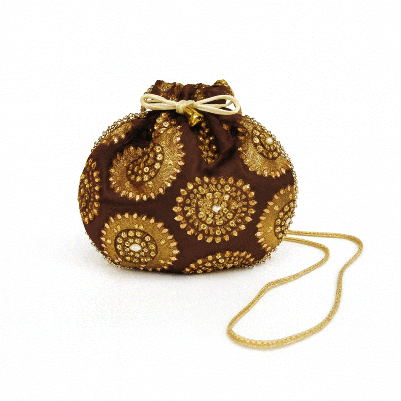 Bombonera marrón y oro